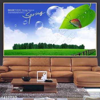 Tranh 3D phong cảnh mùa xuân