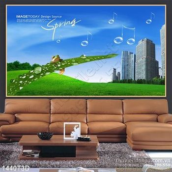 Tranh 3D phong cảnh thiên nhiên mùa xuân