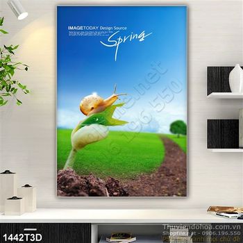 Tranh 3D phong cảnh mùa xuân