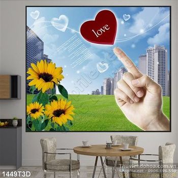 Tranh 3D hoa hướng dương