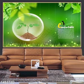 Tranh 3D cây xanh