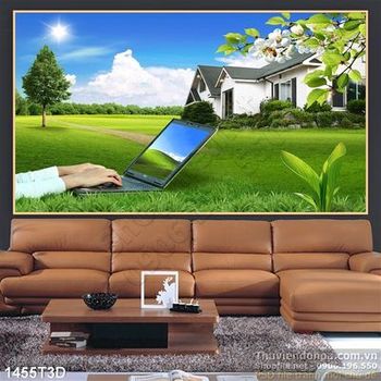 Tranh 3D nhà biệt thự