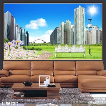 Tranh 3D khu chung cư cao tầng