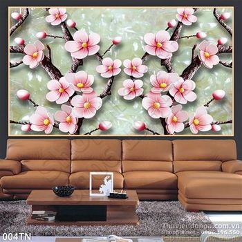 Tranh giả ngọc hoa đào trang trí