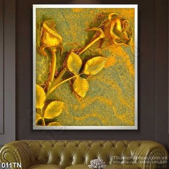 Tranh giả ngọc hoa hồng gold