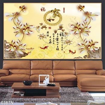 Tranh giả ngọc cá Koi trang trí