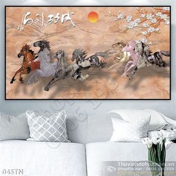 Tranh giả ngọc mã đáo thành công trang trí