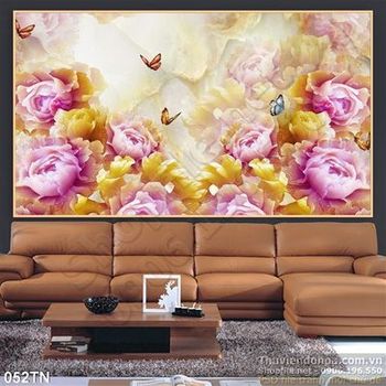 Tranh giả ngọc hoa mẫu đơn trang trí