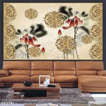 Tranh giả ngọc hoa sen trang trí nội thất