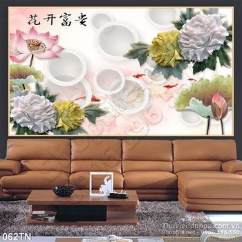 Tranh giả ngọc hoa mẫu đơn thư pháp