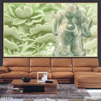 Tranh giả ngọc hoa sen và ông địa