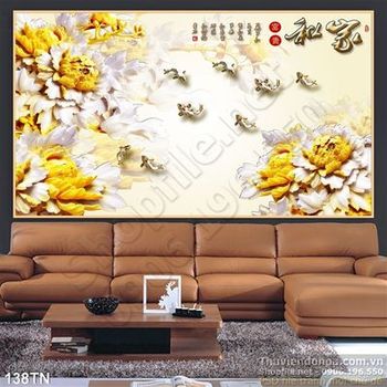 Tranh giả ngọc hoa mẫu đơn thư pháp