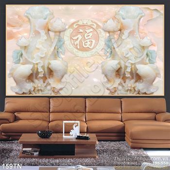 Tranh giả ngọc bình sen cổ