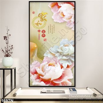 Tranh giả ngọc hoa sen hồng