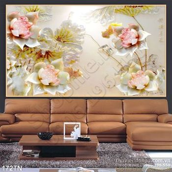 Tranh giả ngọc hoa sen đá