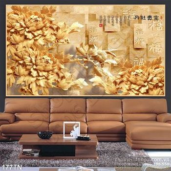 Tranh giả ngọc hoa mẫu đơn