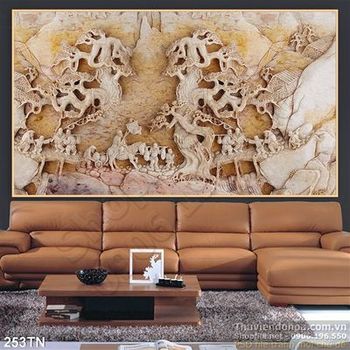 Tranh điêu khắc gỗ phong cảnh