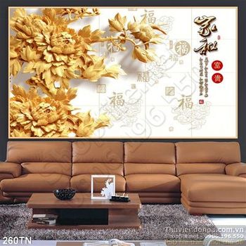 Tranh giả ngọc hoa mẫu đơn thư pháp