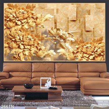 Tranh điêu khắc gỗ hoa trang trí