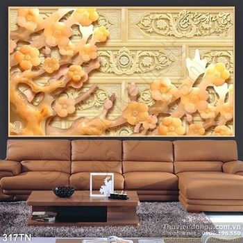 Tranh giả ngọc hoa mai vàng