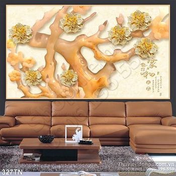 Tranh giả ngọc hoa mai kim tiền