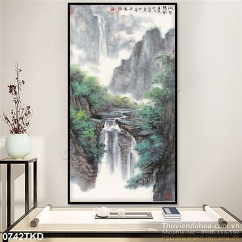 Tranh sơn dầu thác nước nghệ thuật