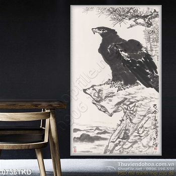 Tranh thư pháp quạ