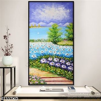 Tranh sơn dầu cánh đồng hoa