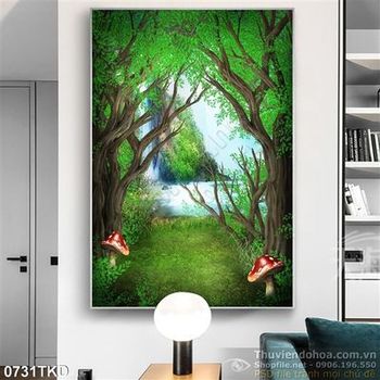 Tranh cảnh trong khu rừng trang trí phòng trẻ em