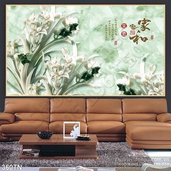 Tranh giả ngọc hoa phong thủy