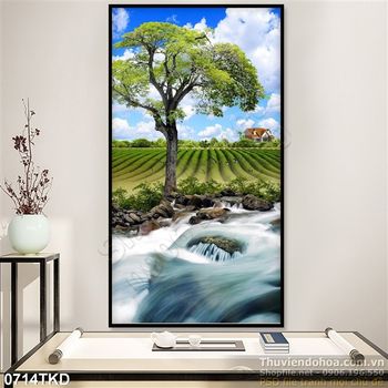 Tranh dòng sông và cánh đồng