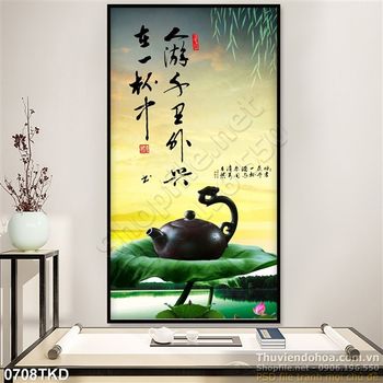 Tranh thư pháp trà đạo