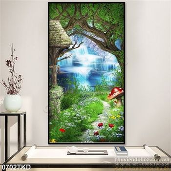 Tranh khu rừng trang trí phòng bé