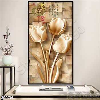 Tranh giả ngọc hoa tulip