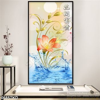 Tranh hoa Ly và mặt nước