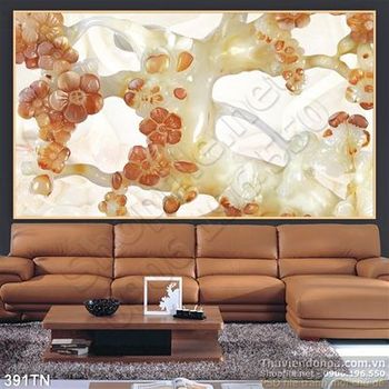 Tranh giả ngọc hoa mai đá