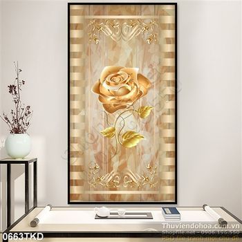 Tranh hoa hồng vàng cổ điển