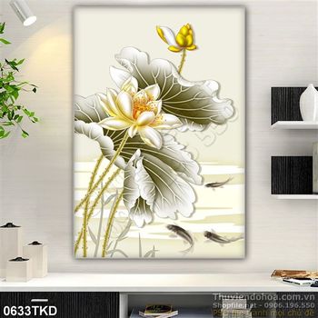 Tranh hoa Sen nghệ thuật treo tường đẹp