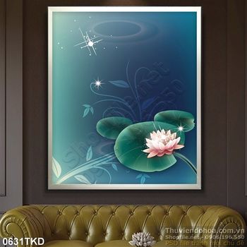 Tranh hoa Sen dán tường đẹp