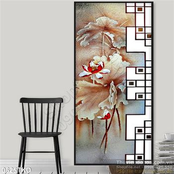 Tranh hoa sen nghệ thuật trang trí phòng khách