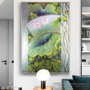 Tranh hoa Sen nghệ thuật trang trí tường