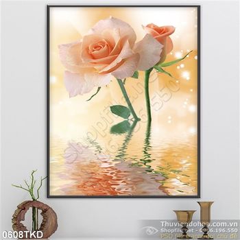 Tranh hoa hồng dán tường đẹp