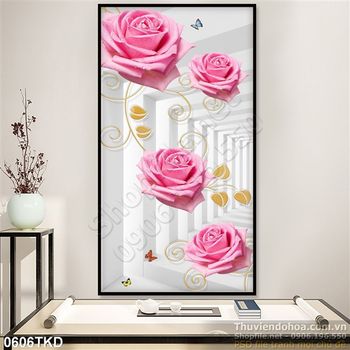 Tranh hoa hồng dán tường