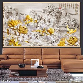 Tranh điêu khắc gỗ phong cảnh