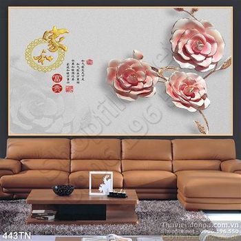 Tranh điêu khắc gỗ hoa hồng