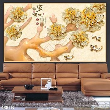 Tranh giả ngọc hoa mai thư pháp