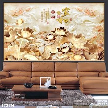Tranh giả ngọc hoa sen trang trí