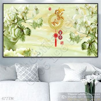 Tranh giả ngọc hoa hồng thư pháp
