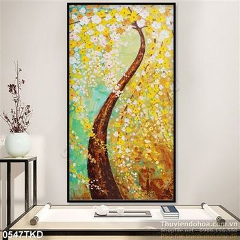 Tranh sơn dầu cây hoa nghệ thuật