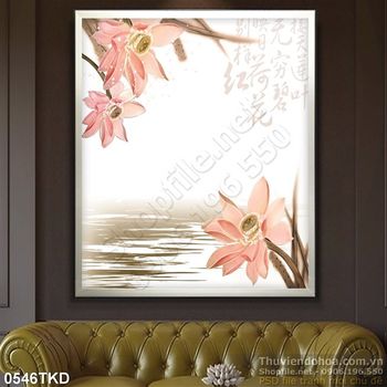 Tranh hoa Sen dán tường đẹp